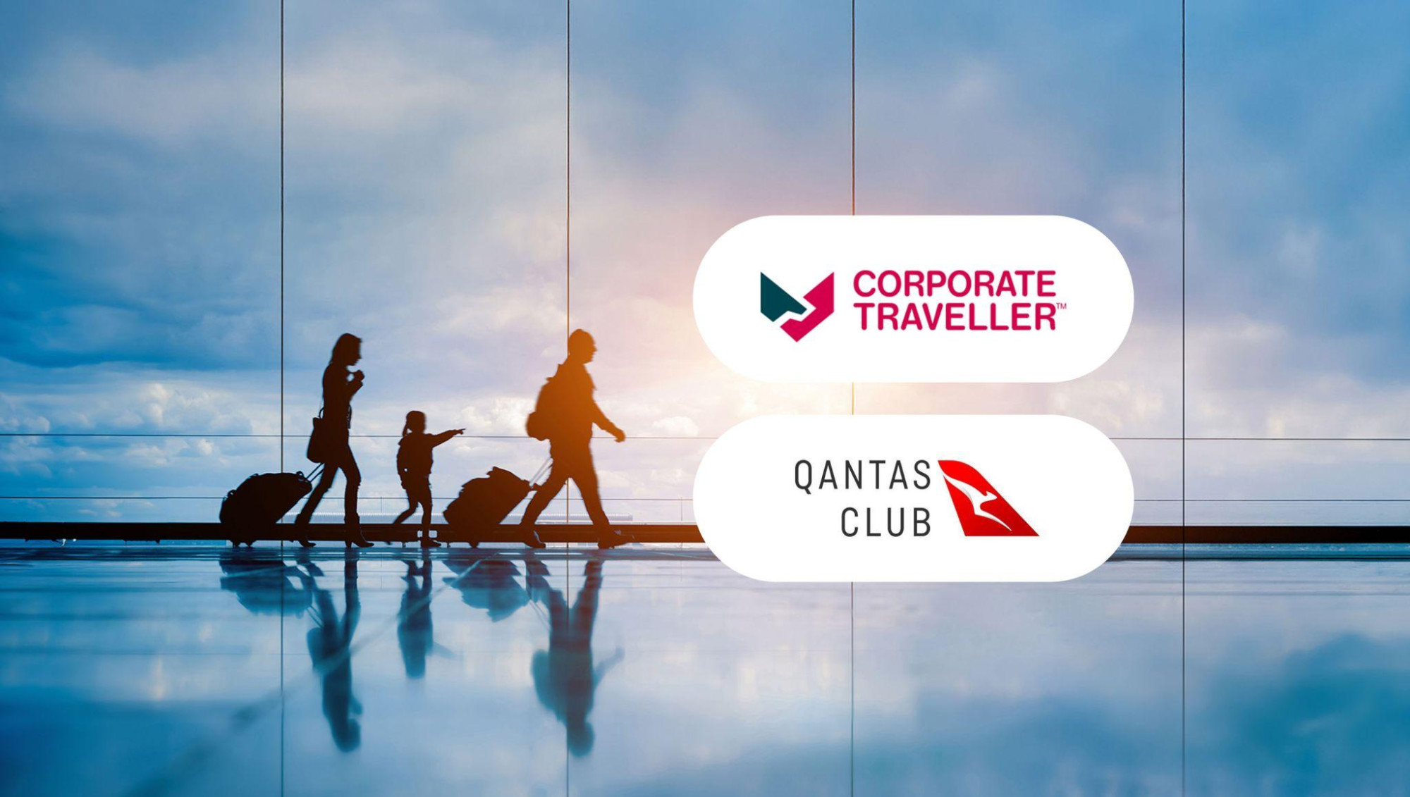 Logo banner corporate traveller quantas club