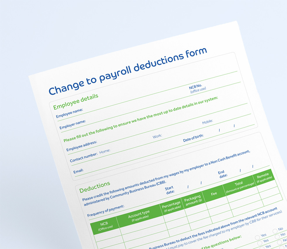 Form Change to payroll deductions