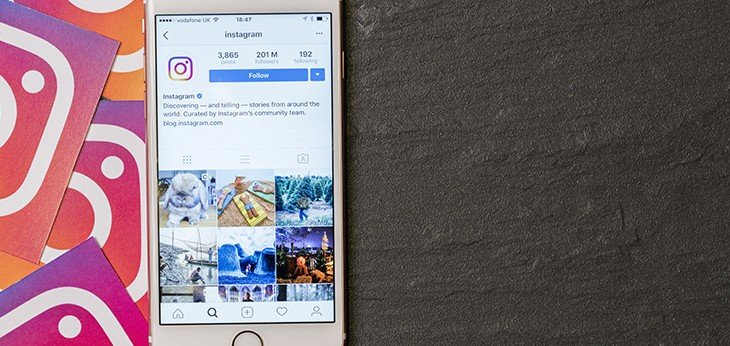 Smart phone with Instagram open on the screen