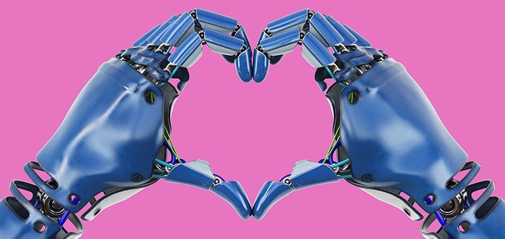 a pair of robot hands making a heart shape